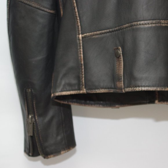 NWOT - BLADE BIKER ANTIQUE LEATHER JACKET - S - Picture 10 of 15